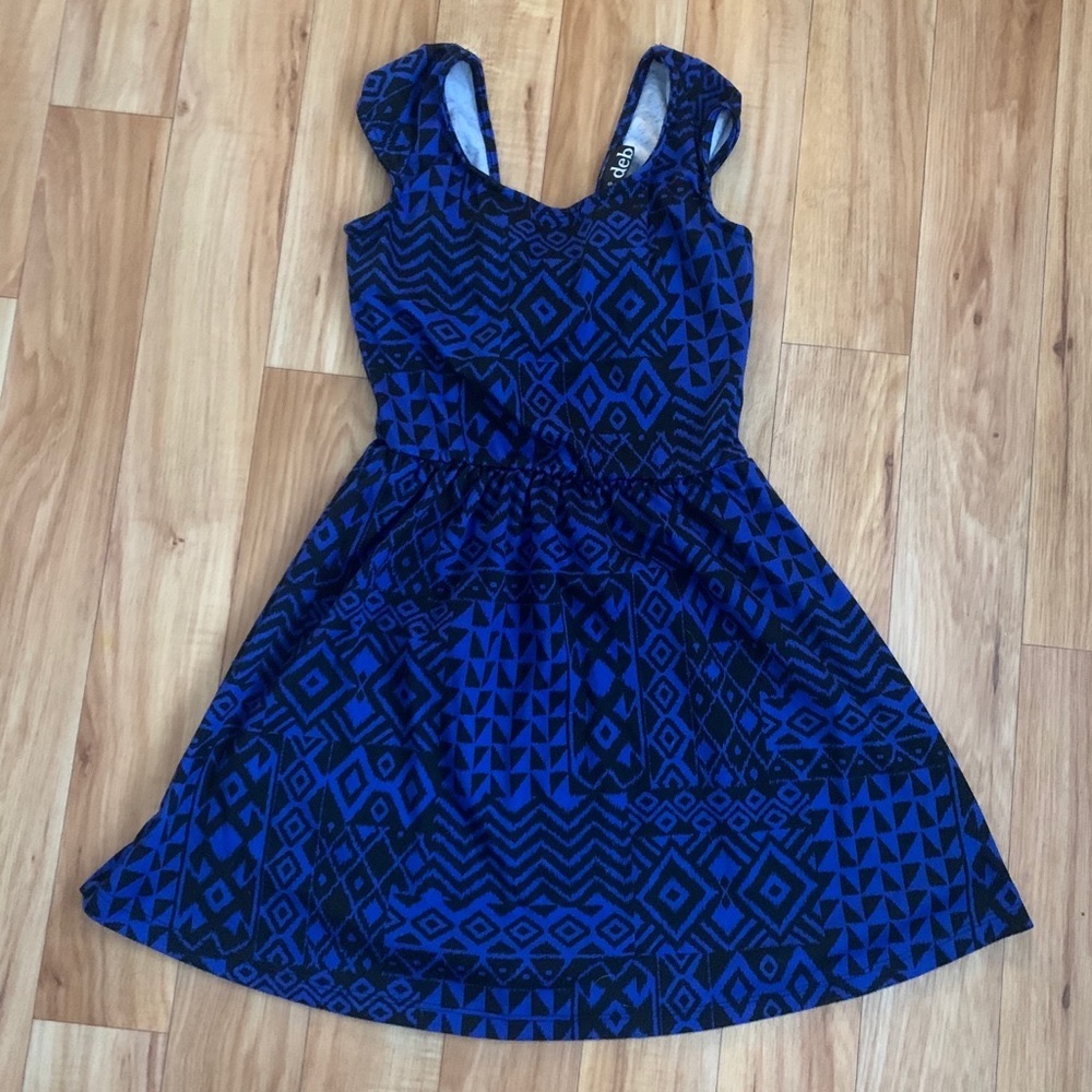 black and blue dress